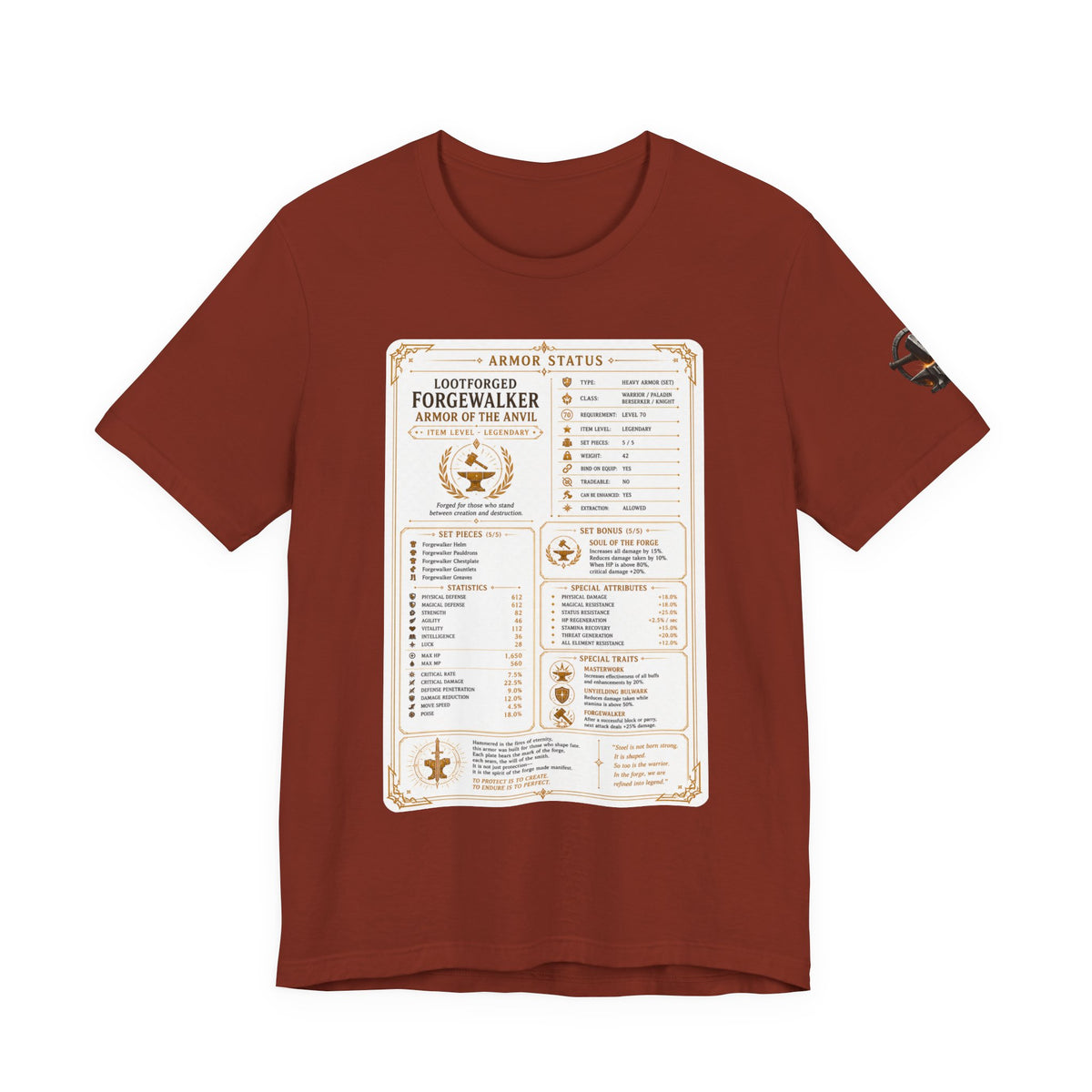 Armor of the Anvil Weapon Sheet
