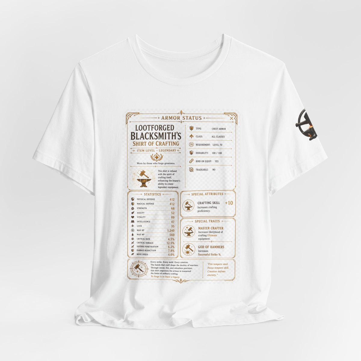 Blacksmith's Shirt of Crafting T-Shirt
