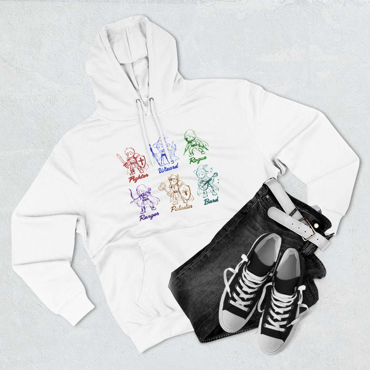 Classic Neon Character Panel Hoodie