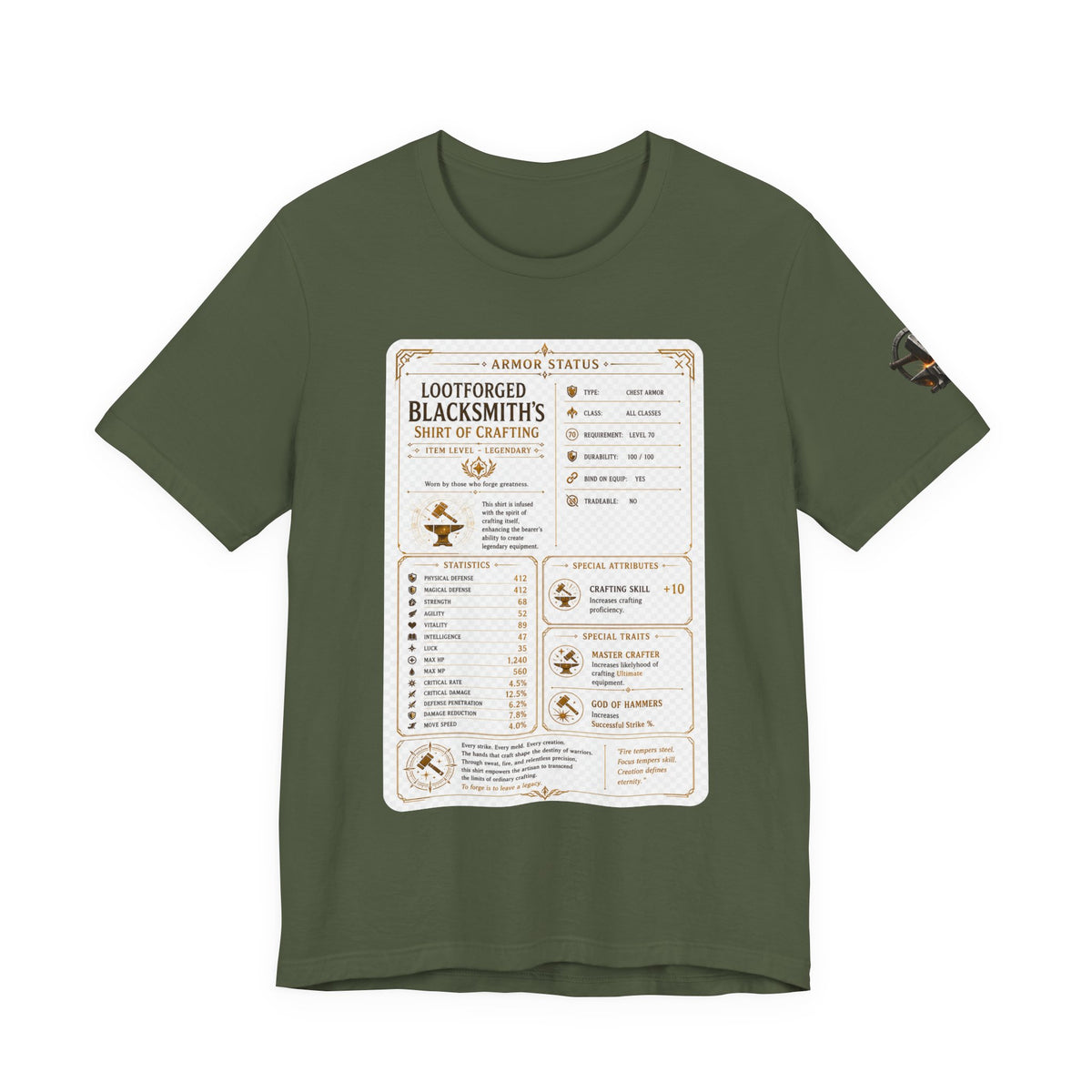 Blacksmith's Shirt of Crafting T-Shirt