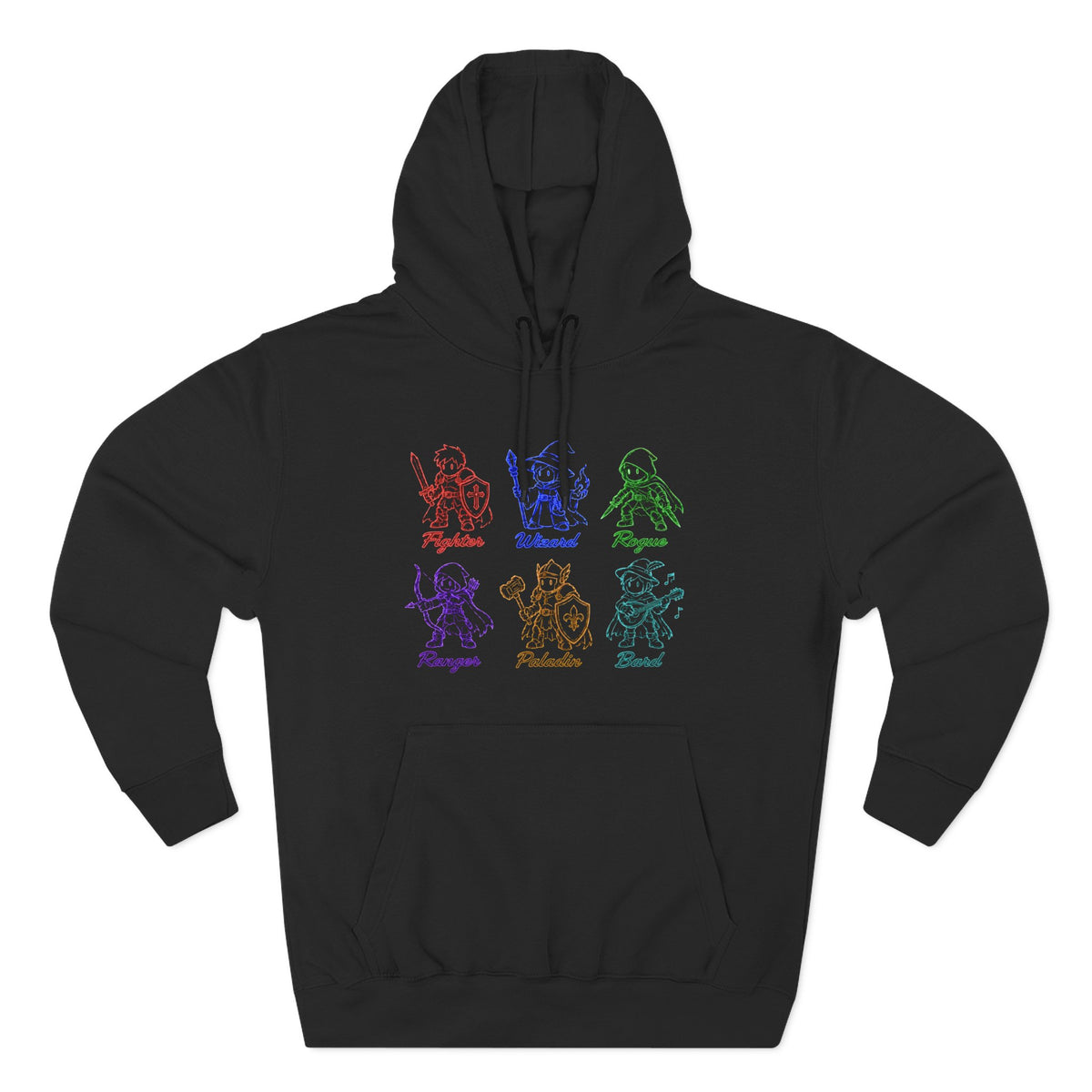 Classic Neon Character Panel Hoodie